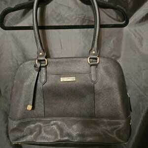 Tignanello black cross hatch leather handbag